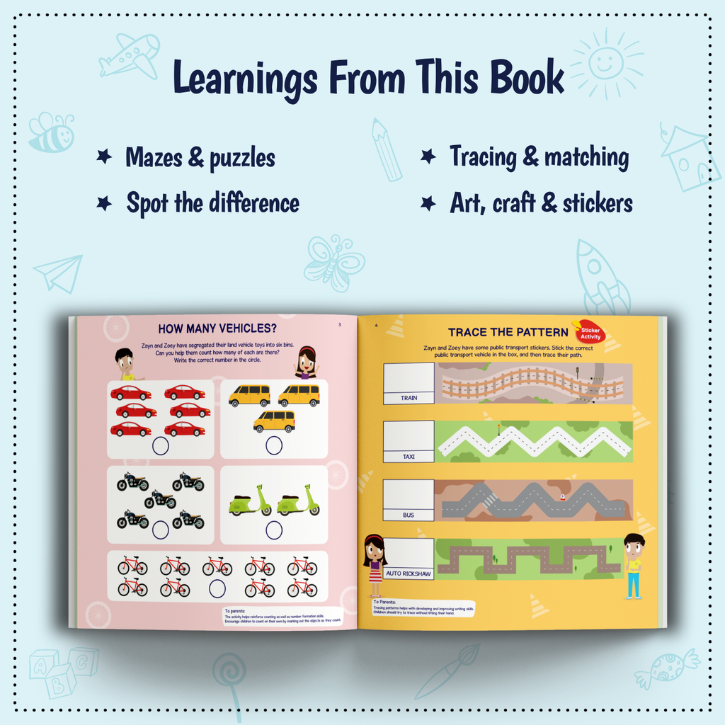 Zayn & Zoey Transport Activity Book